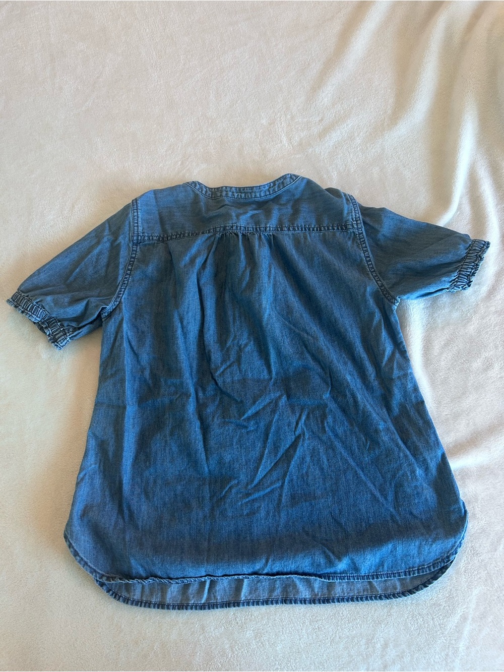 Talbots Short Sleeve Denim Popover - Picture 3 of 5
